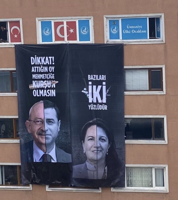 Foto - Oy verecek her vatandaşı ilgilendiriyor! Seçmenlere pankartlı PKK-CHP-İP uyarısı