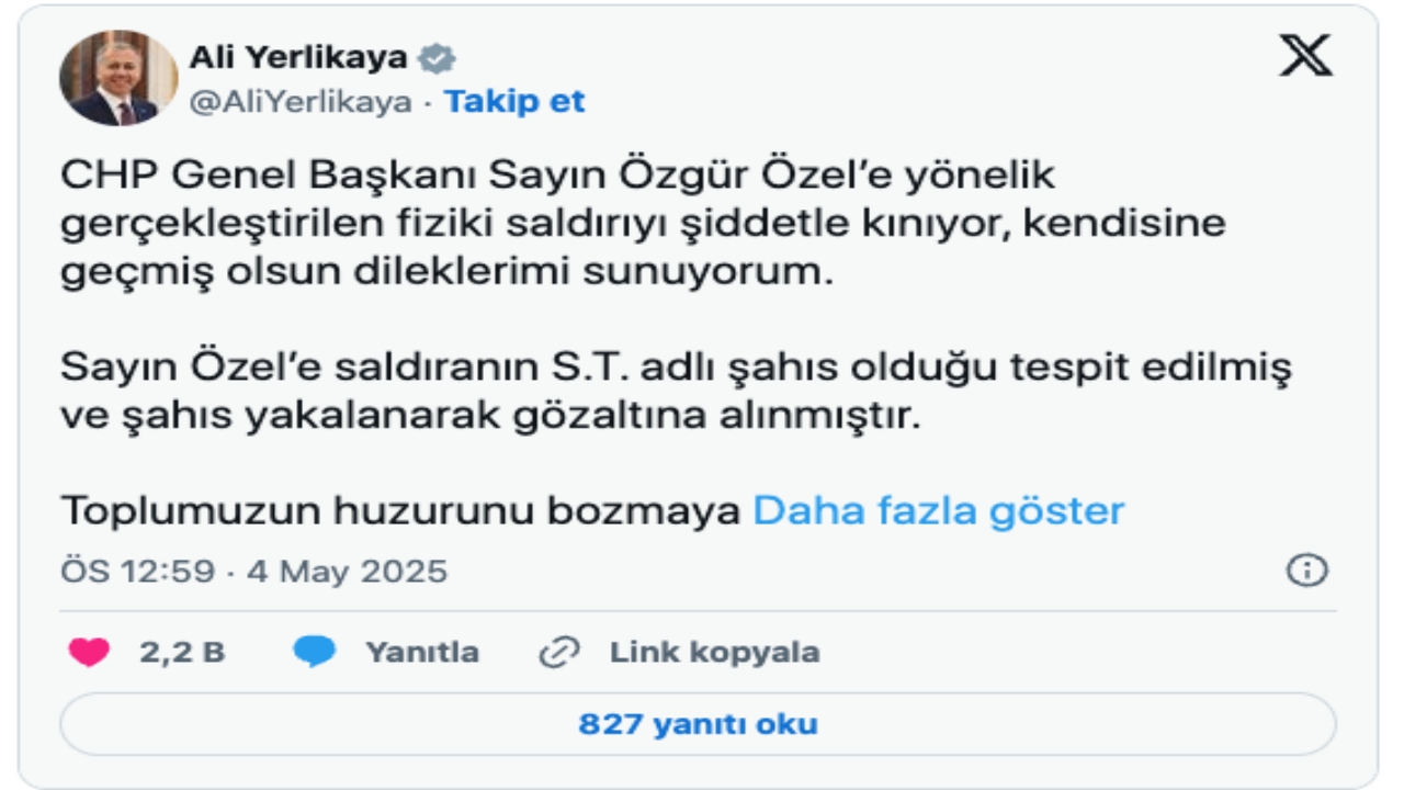 Foto - Özgür Özel’e yumruklu saldırı sonrası hükümetten flaş açıklama! Saldırgan bakın kim çıktı