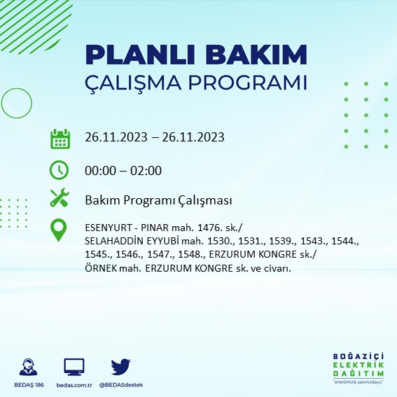 Foto - Pazar günü bu ilçeler karanlığa gömülecek! İstanbul’da 8 saatlik elektrik kesintisi yaşanacak