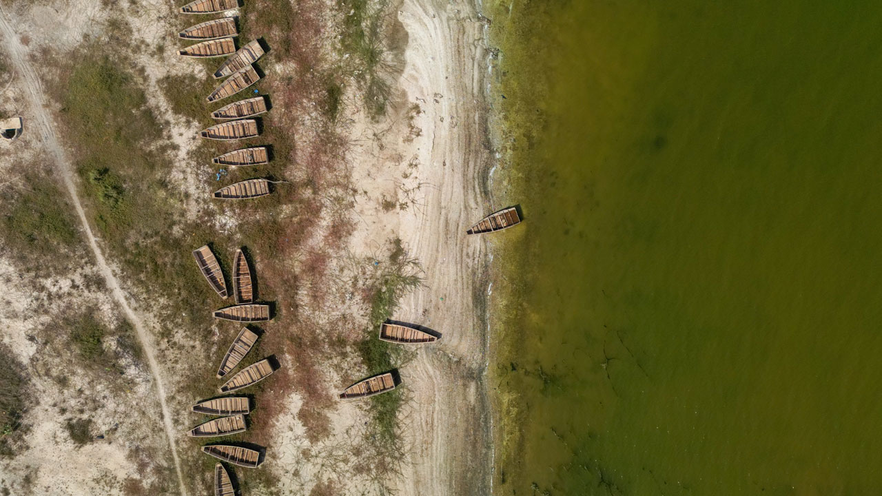 Foto - Pembe Göl tanınmaz hale gelmişti! İşte, dünyaca ünlü gölün son hali