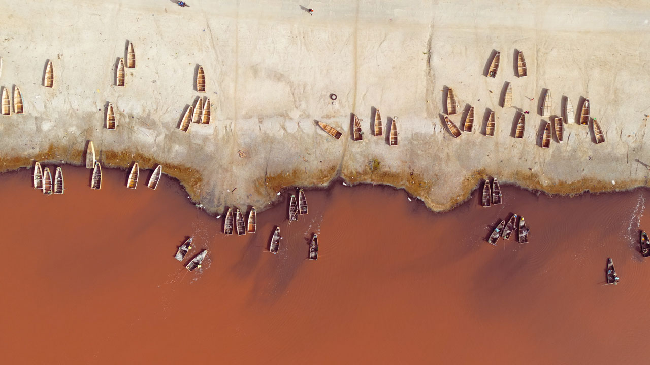 Foto - Pembe Göl tanınmaz hale gelmişti! İşte, dünyaca ünlü gölün son hali