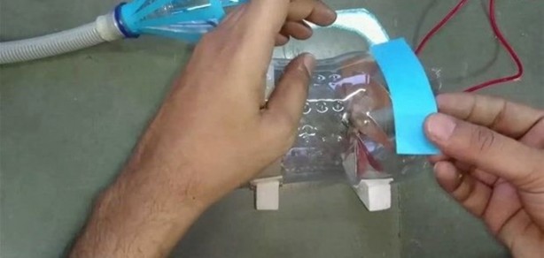 Foto - Pet şişeden elektrikli süpürge yaptı!