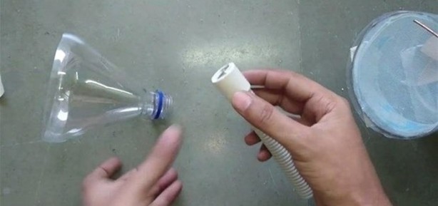 Foto - Pet şişeden elektrikli süpürge yaptı!