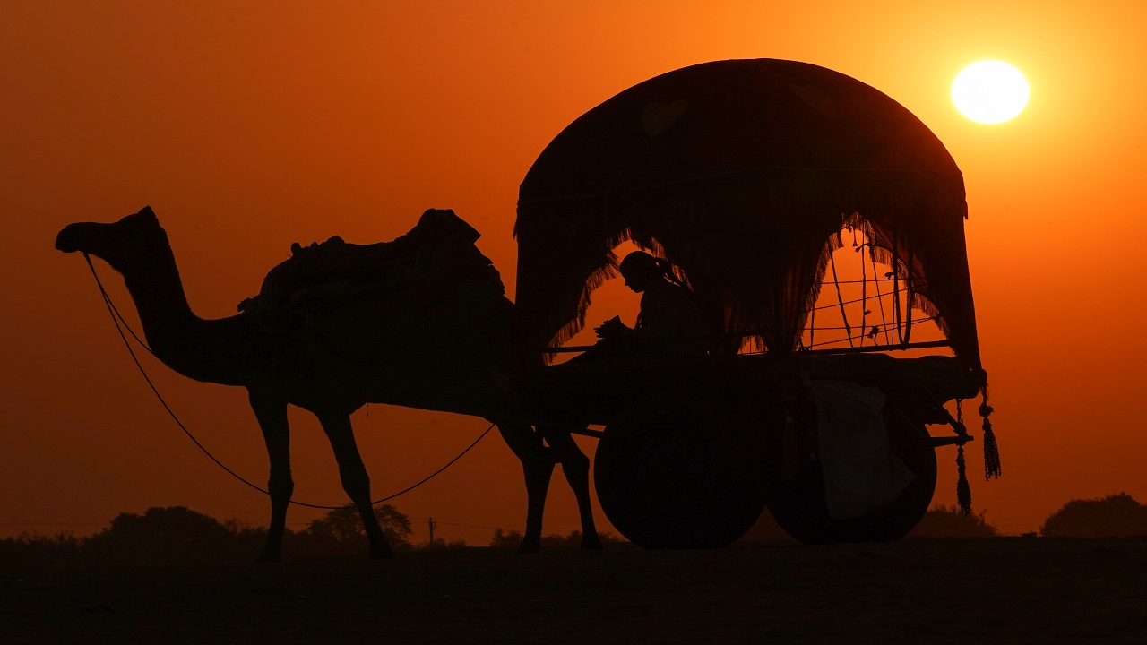 Foto - Pushkar Çölü'nde gün batımı! Altın kumlar üzerinde masalsı yolculuk