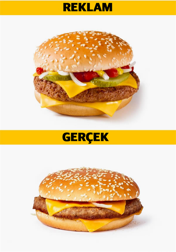 Foto - Reklamlar ve gerçekler! İşte fast food gerçeği...