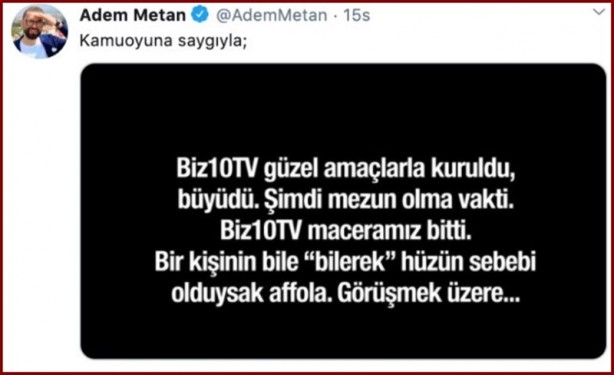 Foto - Resmen duyurdular! 'Biz10 TV' yayın hayatını sonlandırdı 