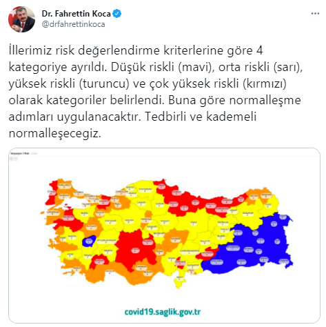 Foto - Riskli iller hangileri? İşte illere göre risk durumu ve renk kodları