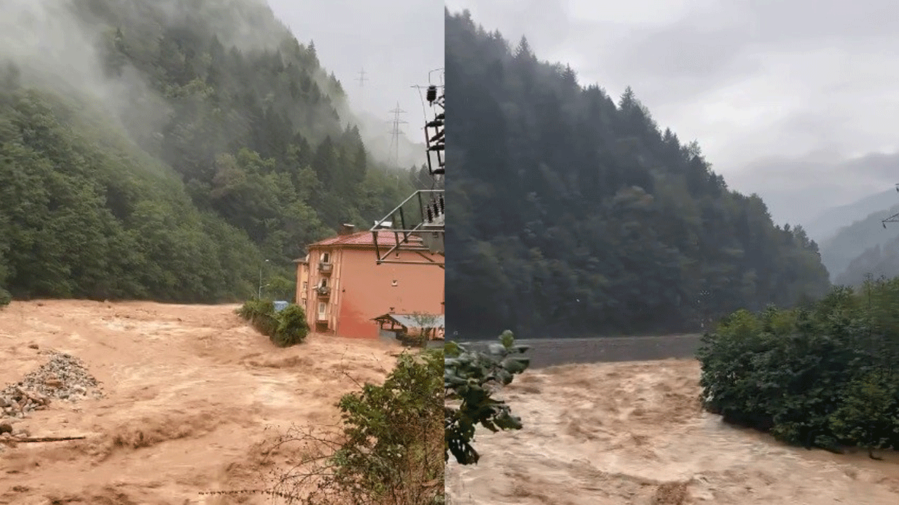 Foto - Rize’de heyelan hayatı felç etti! Yollar kapandı, köprü çöktü, vatandaşlar mahsur kaldı
