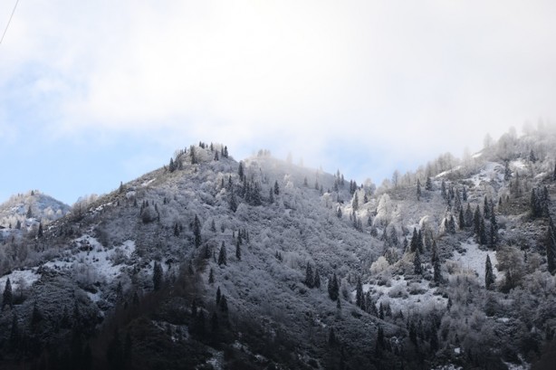 Foto - Rize'de yüksek kesimlerde kar yağışı