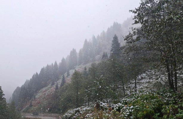 Foto - Rize'den sürpriz görüntüler! Kar yağışı beyaza bürüdü
