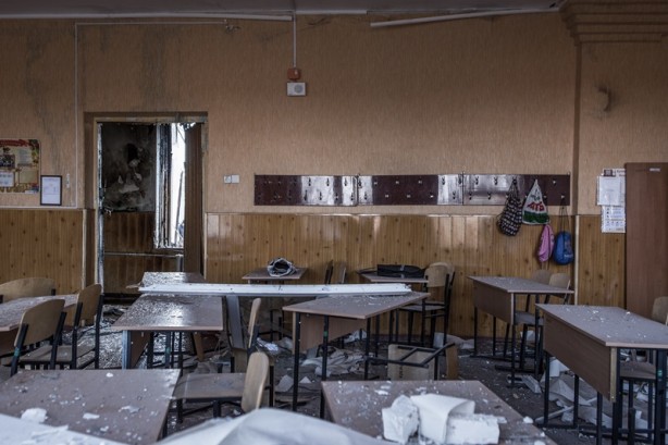 Foto - Rus güçleri okulu vurdu! Görüntüler vehametin boyutunu böyle gösterdi