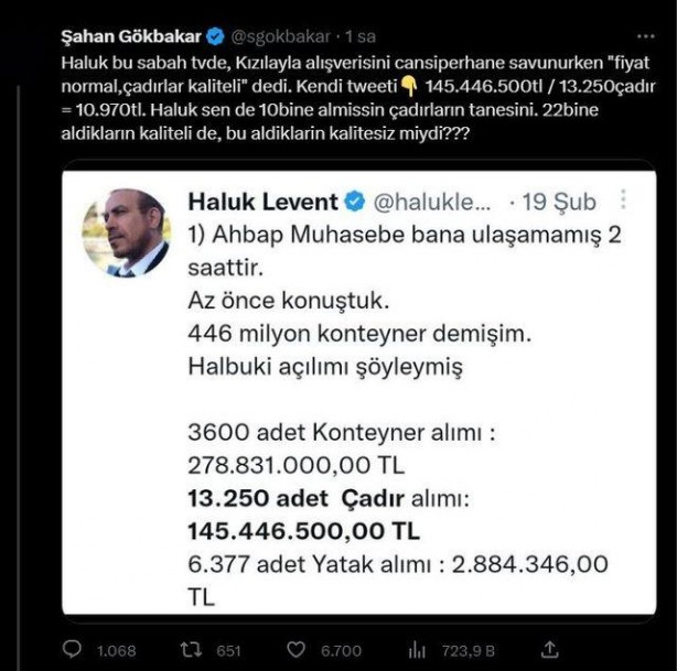 Foto - Şahan’dan Haluk Levent salvosu! ‘Kızılay’a değil önce bir kendine bak’