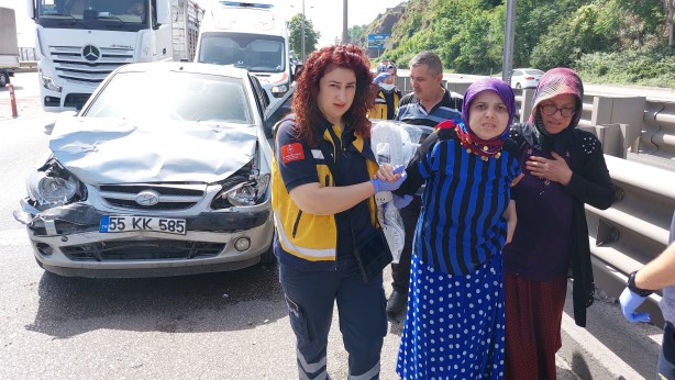 Foto - Samsun'da zincirleme kaza: 2 yaralı