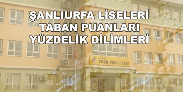 Şanlıurfa liseleri yüzdelik dilimleri 2022 Urfa liseleri taban puanları: 