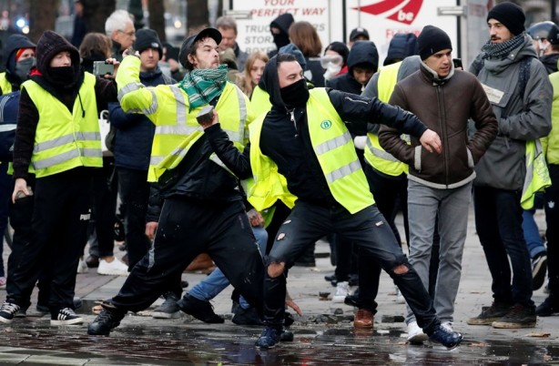 Foto - 'Sarı yelekliler'in protestosu AB Başkenti'ne sıçradı