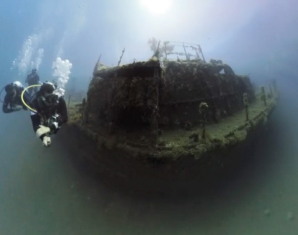 Saros Körfezi'ndeki batık gemi böyle görüntülendi