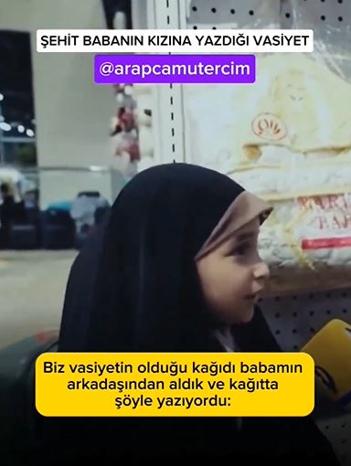 Foto - Şehit babasının vasiyetini anlattı! Gazzeli küçük kız yürekleri sızlattı
