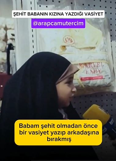 Foto - Şehit babasının vasiyetini anlattı! Gazzeli küçük kız yürekleri sızlattı