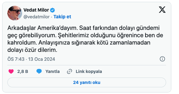 Foto - Şehit haberlerinin olduğu sırada o skandal paylaşımı yapmıştı! Ve Vedat Milor’dan flaş hamle geldi
