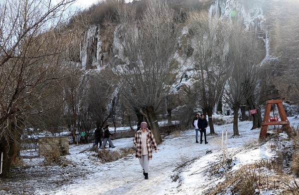 Foto - Şelale dondu görenler hayran kaldı