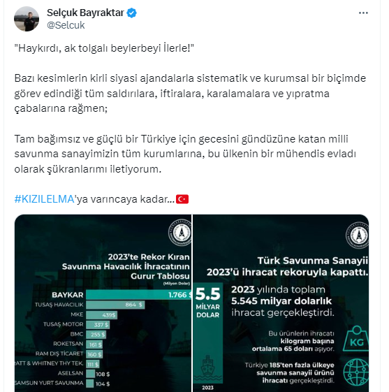 Foto - Selçuk Bayraktar gece yarısı paylaştı! Sosyal medya yıkıldı: Kızılelma'ya varıncaya kadar...