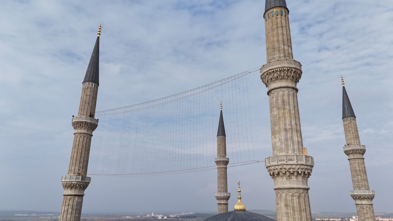 Foto - Selimiye'nin mahyası Yunanistan'dan da görünüyor