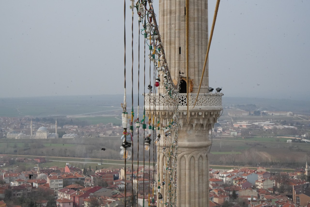 Foto - Selimiye'nin mahyası Yunanistan'dan da görünüyor