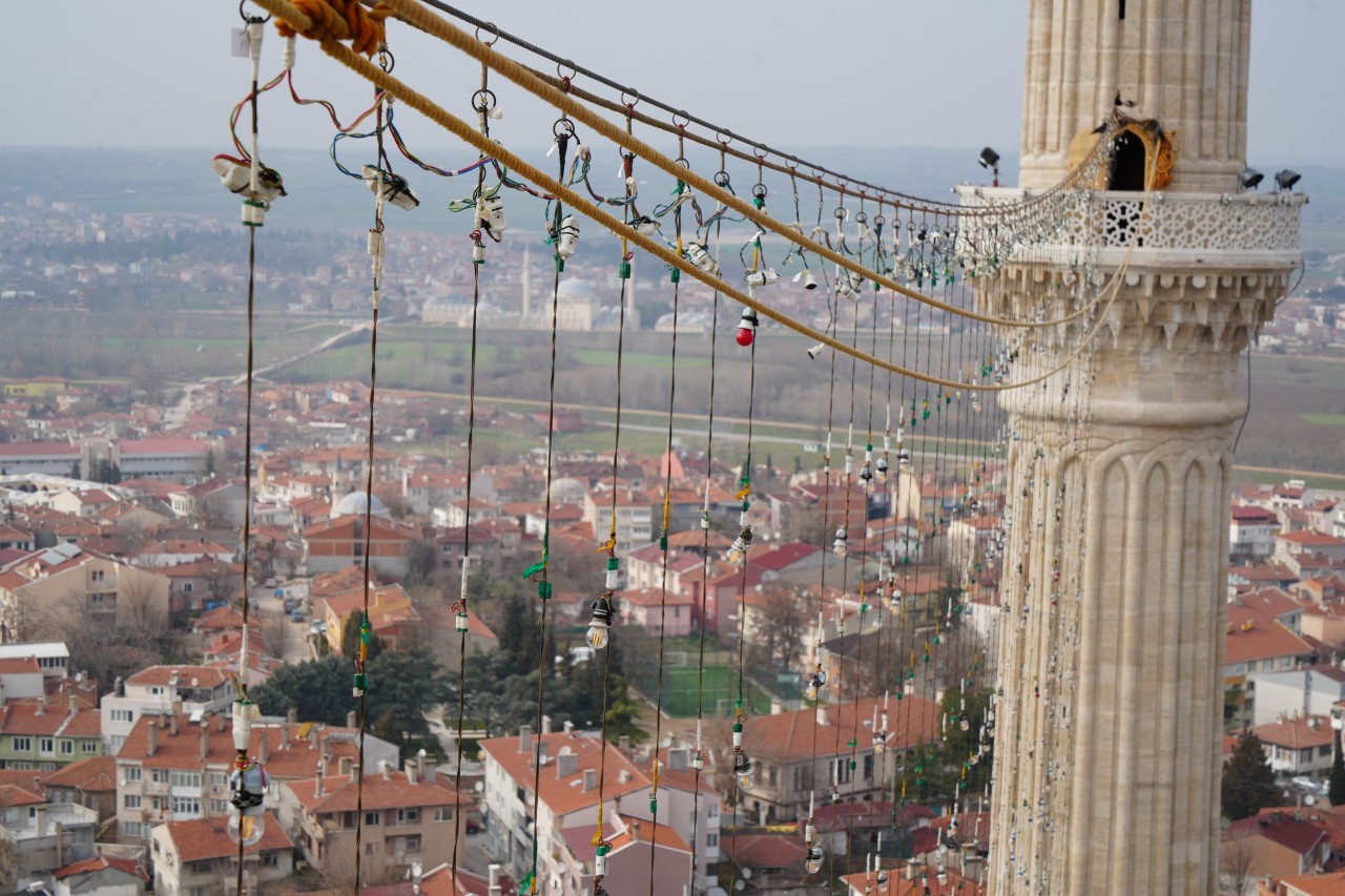 Foto - Selimiye'nin mahyası Yunanistan'dan da görünüyor