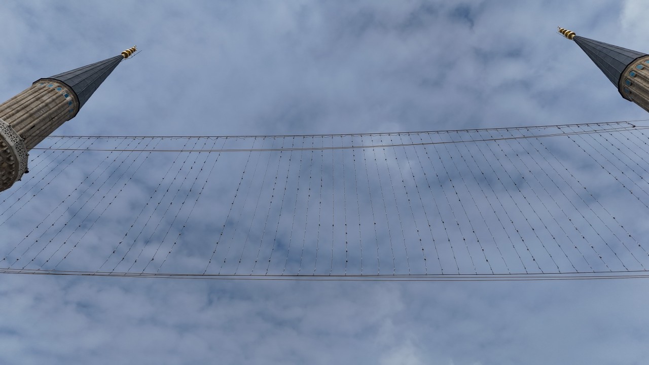 Foto - Selimiye'nin mahyası Yunanistan'dan da görünüyor