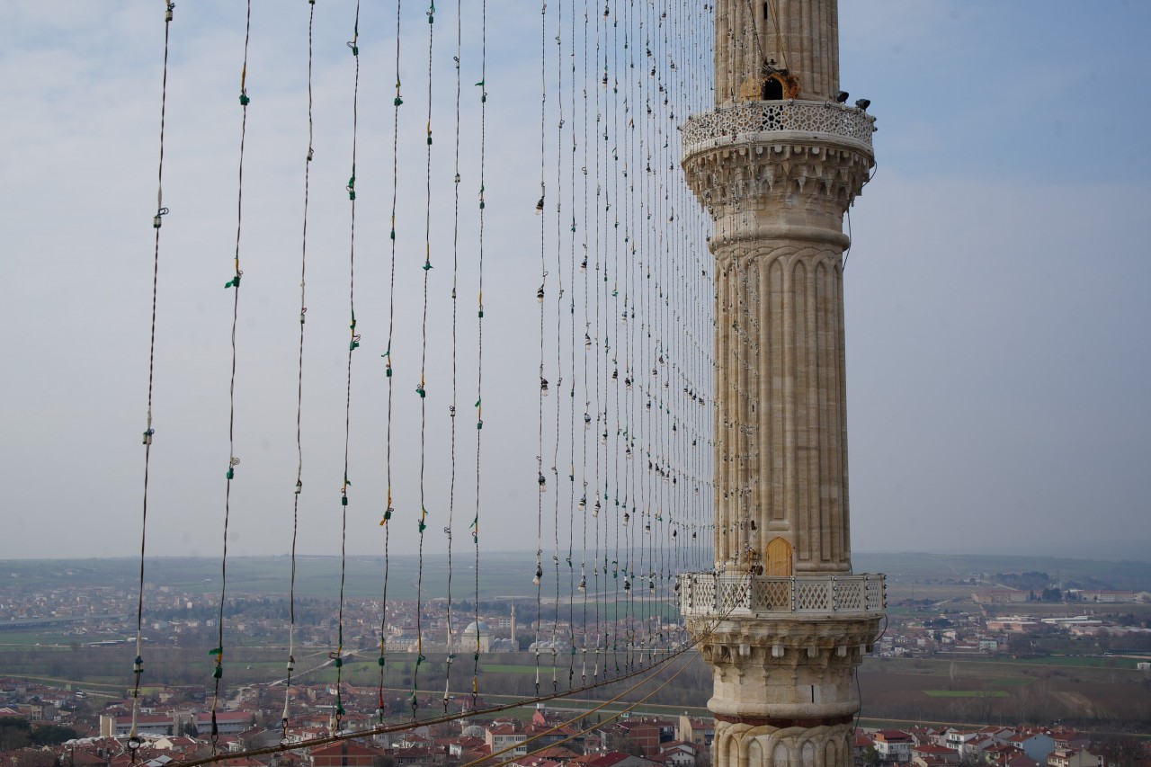 Foto - Selimiye'nin mahyası Yunanistan'dan da görünüyor