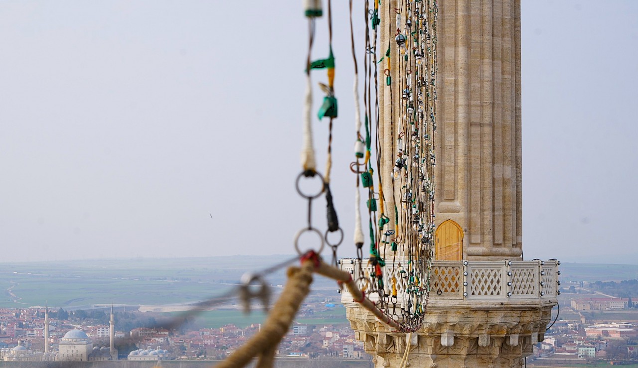 Foto - Selimiye'nin mahyası Yunanistan'dan da görünüyor