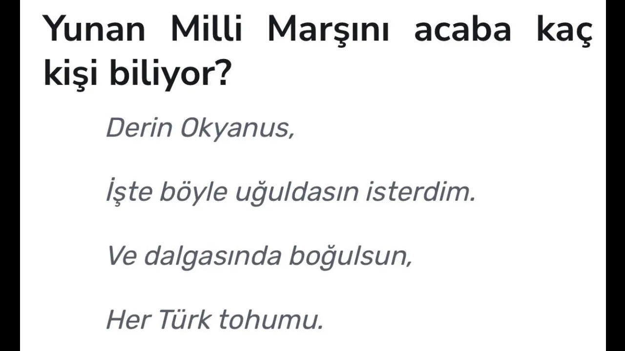 Foto - Senin Yunan milli marşından haberin var mı Bülent! Yunan’ın derdi seni mi gerdi?