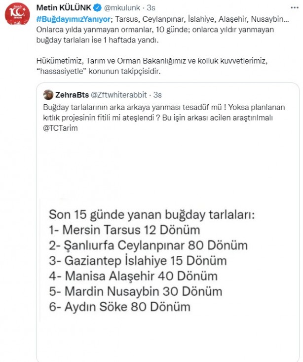 Foto - Şeytani odaklar gıda krizi için devrede: Buğday tarlaları bir bir yanıyor!