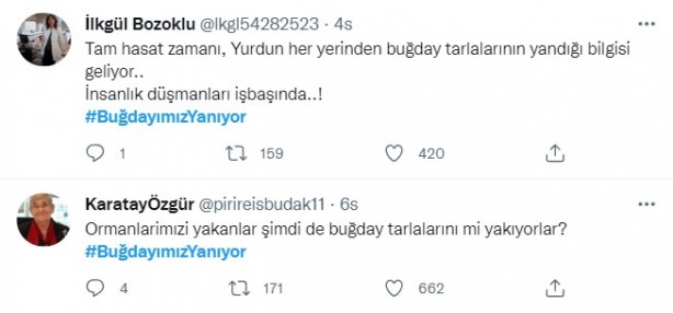 Foto - Şeytani odaklar gıda krizi için devrede: Buğday tarlaları bir bir yanıyor!