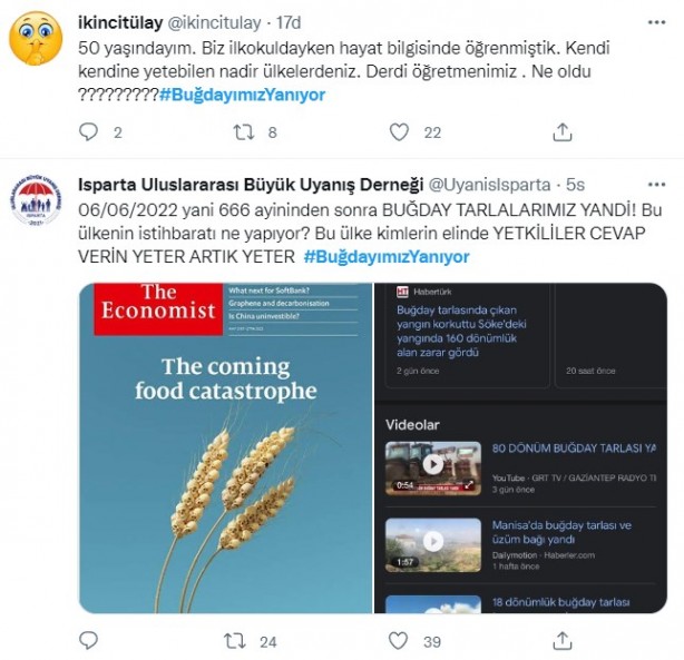 Foto - Şeytani odaklar gıda krizi için devrede: Buğday tarlaları bir bir yanıyor!