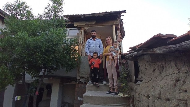 Şiddetli yağışta evsiz kalan aile yardım bekliyor!