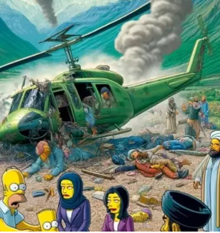 Foto - Simpsonlar için ortaya atılan İran'daki helikopter kazası görselleri gündemi altüst etti: Ben çizdirdim