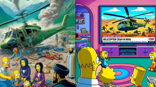 Simpsonlar için ortaya atılan İran'daki helikopter kazası görselleri gündemi altüst etti: Ben çizdirdim