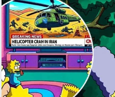 Foto - Simpsonlar için ortaya atılan İran'daki helikopter kazası görselleri gündemi altüst etti: Ben çizdirdim
