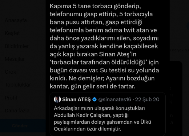 Foto - Sinan Ateş'le ilgili gündemi sarsacak gerçek: Torbacıları tutup o ismi dövdürdü! Sonra tweet attı