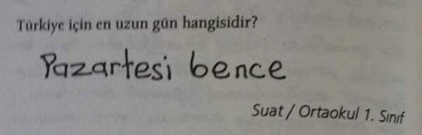 Foto - Sınavlarda verilmiş komik cevaplar