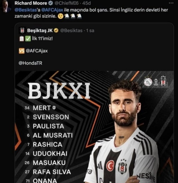 Foto - Sinsi İngiliz derin devletinden Beşiktaş'a destek! Paylaşım gündem oldu