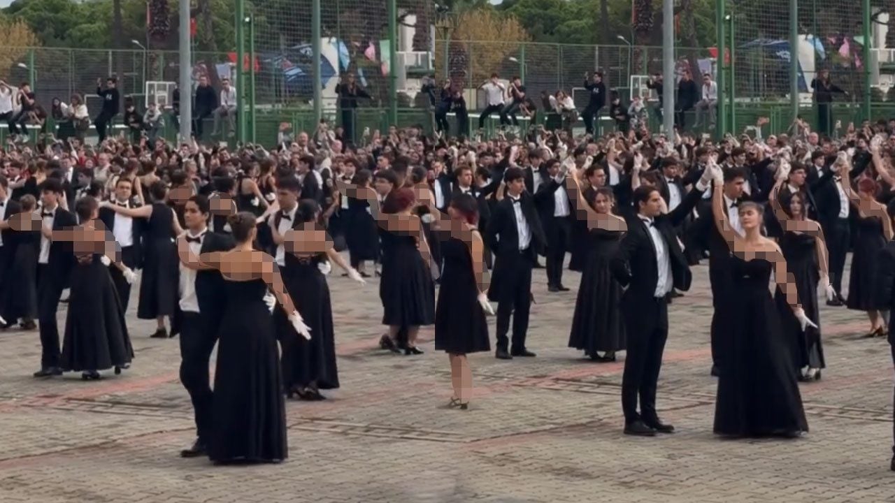 Foto - Sırtları açsalar da neyse ki bu yıl etekleri uzatmışlar! Haçlıların dansıyla cumhuriyet kutlaması