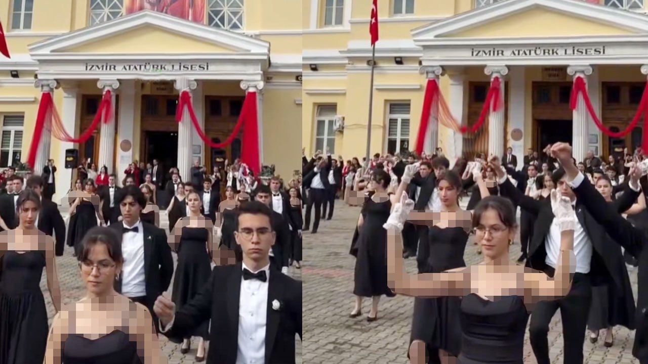 Foto - Sırtları açsalar da neyse ki bu yıl etekleri uzatmışlar! Haçlıların dansıyla cumhuriyet kutlaması