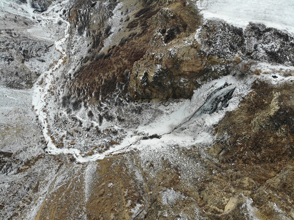 Foto - Soğuk hava şelale dondurdu