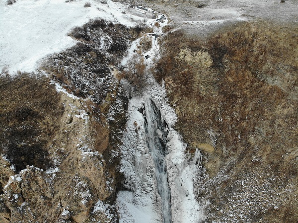 Foto - Soğuk hava şelale dondurdu