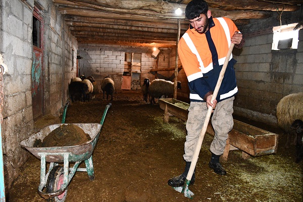 Foto - Soğuktan kimse dışarıya çıkamazken onlar ekmek savaşında
