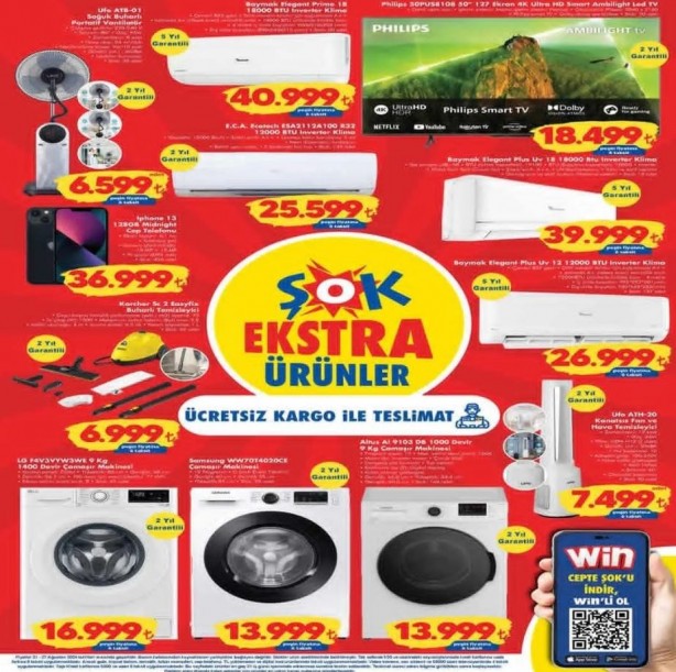 Foto - ŞOK'ta yok yok! Klima, çamaşır makinesi, mobilya ve daha birçok ürün satışa sunuluyor! 21 Ağustos 2024 çarşamba aktüel indirimli ürünler kataloğu