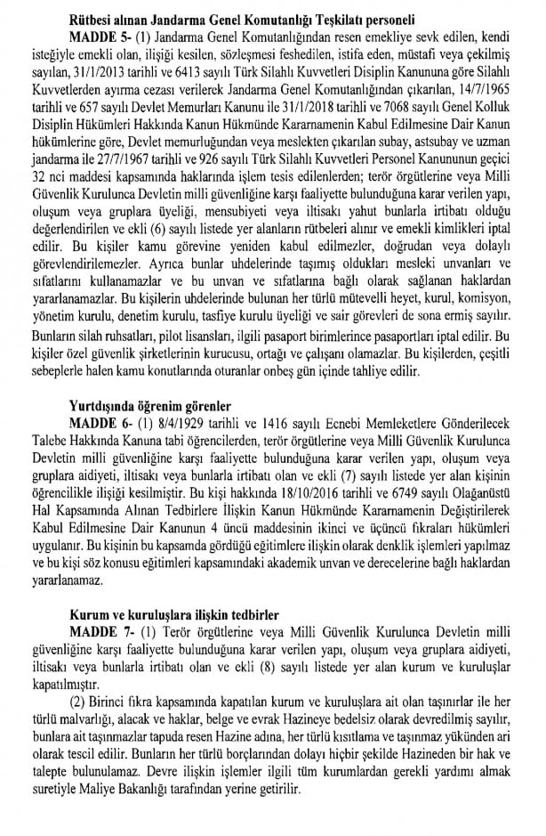 Foto - Son KHK yayımlandı! İşte ihraç edilen 18 bin 632 kişinin tam listesi