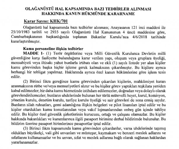 Son KHK yayımlandı! İşte ihraç edilen 18 bin 632 kişinin tam listesi